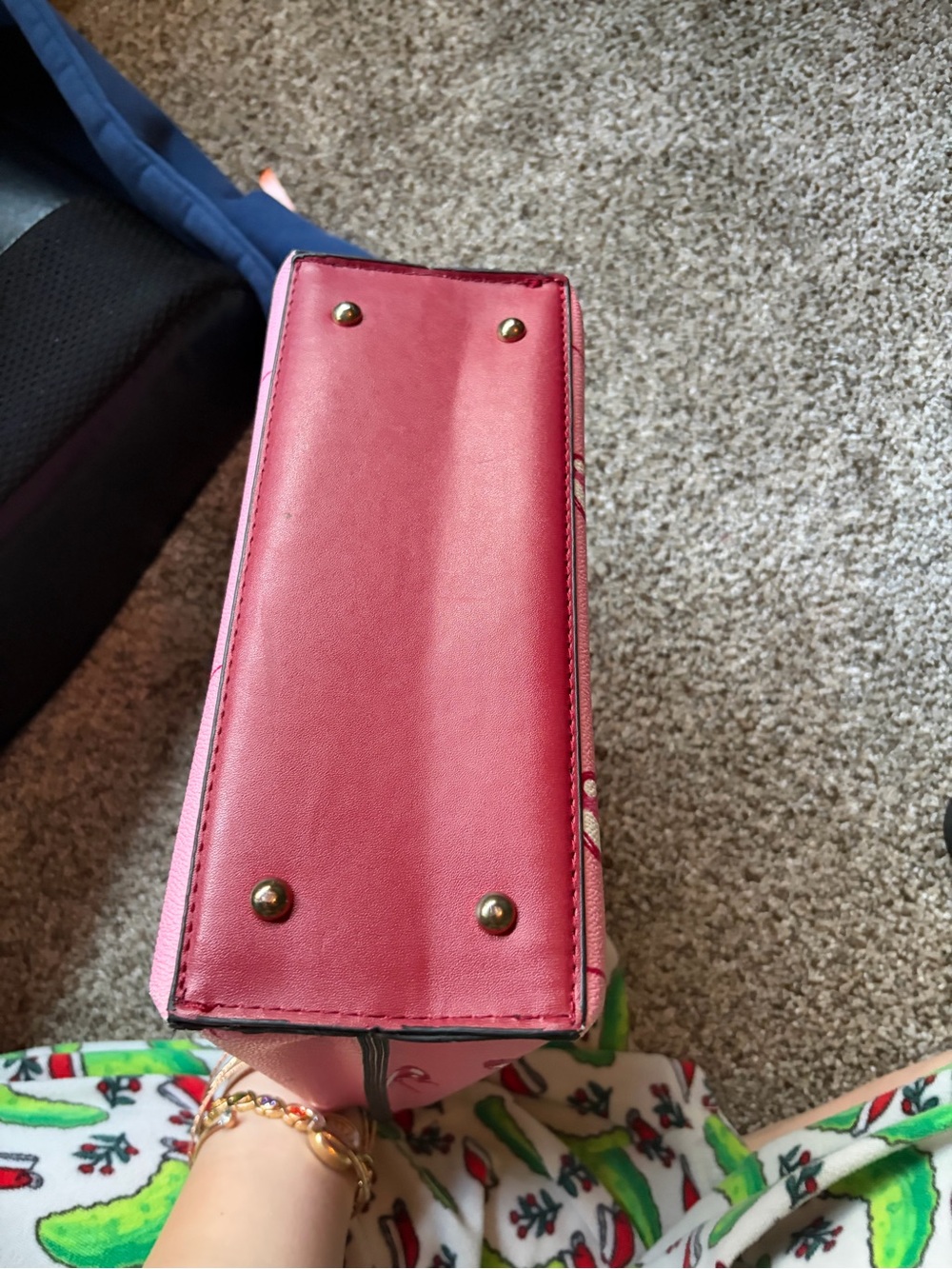 Coach Pink Cherry Print Tote with Red Trim - Picture 4 of 6